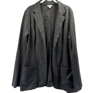 J Jill Women's Ponte Jacket Blazer Size Med Slouchy Pockets Knit Long Sleeves